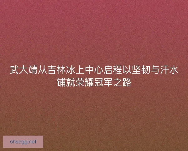武大靖从吉林冰上中心启程以坚韧与汗水铺就荣耀冠军之路
